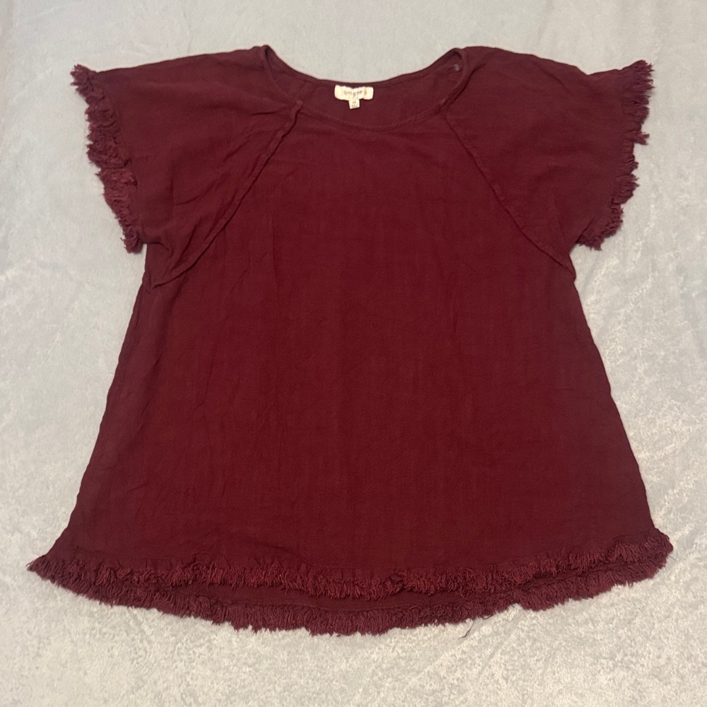 Umgee Maroon Short Sleeve Top